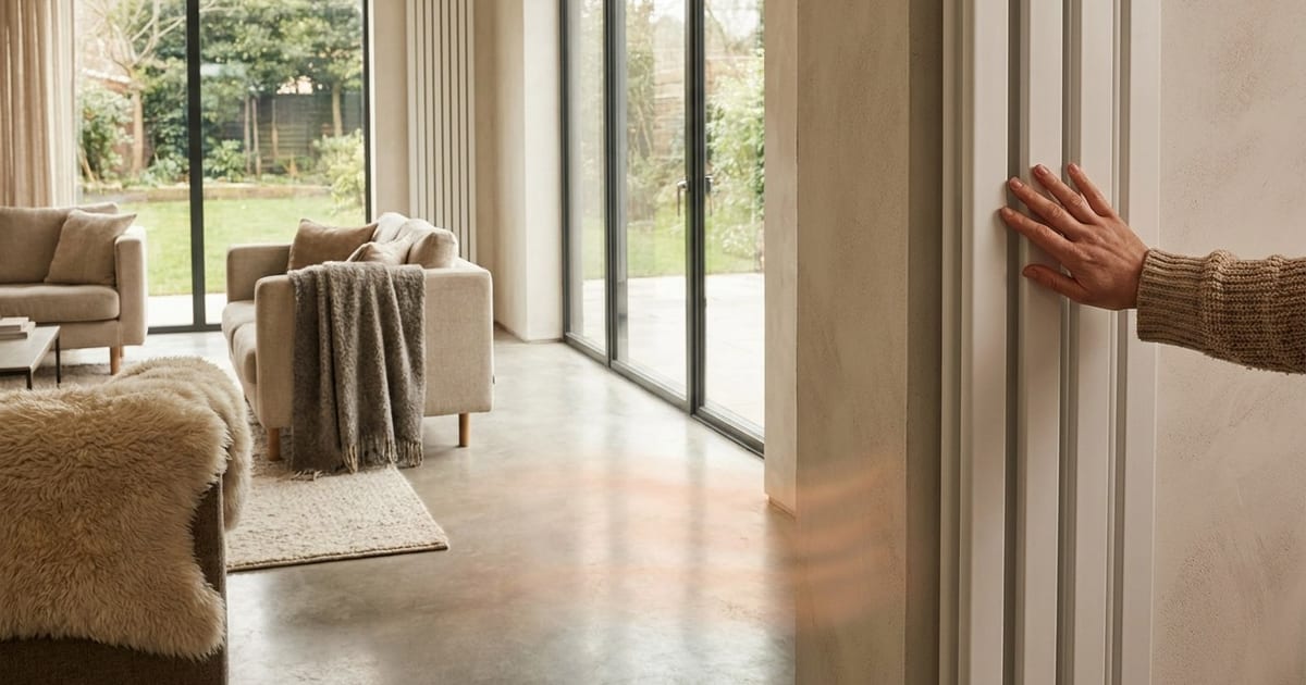 Radiateur et plancher chauffant reliés à une pompe à chaleur air-eau